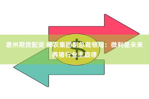 惠州期货配资 神农集团副总裁顿灿：微利是未来养猪行业主旋律