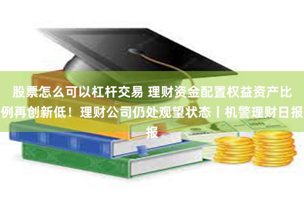 股票怎么可以杠杆交易 理财资金配置权益资产比例再创新低！理财公司仍处观望状态丨机警理财日报